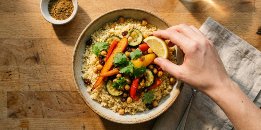 Warm Moroccan Couscous Bowl Filled With Spices And Comfort image avt9shavt9shavt9